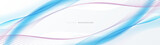 Fototapeta  - Abstract futuristic technology background. Abstract wavy lines connection with white and blue horizontal banners. Vector
