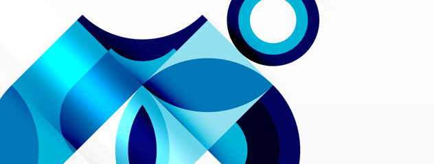 Aufkleber - An electric blue circle with a white circle in the center, creating a symmetrical pattern on a white background. A modern and artistic graphic illustration with azure and aqua tones