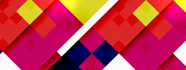 Aufkleber - a colorful background with red yellow and blue squares High quality