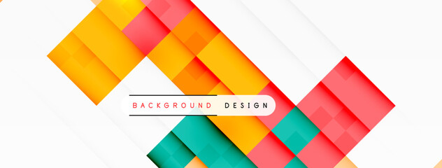 Aufkleber - a colorful background with geometric shapes and the words background design High quality