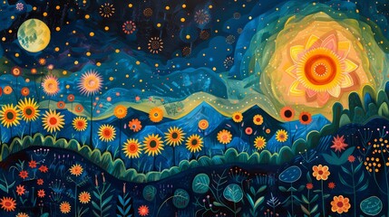 Poster - Sustainable Festival: Vibrant, Solar-Powered, Colorful Community Gathering