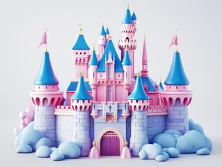 Pink cartoon castle