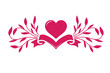 valentines heart love with ribbon and floral vector