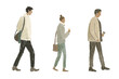 © ElenaDoroshArt - People walking, daily life, pencil drawing. PNG with transparent background
