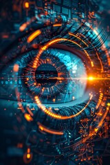Poster - Cutting-edge technology with iris recognition feature ensuring top-notch security and data protection protocols