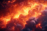 Fototapeta  - Abstract firestorm raging with intense energy.