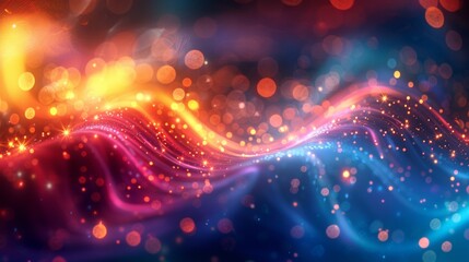 Poster - A background filled with swirling lights and vibrant colors representing the joy and excitement of a birthday celebration.