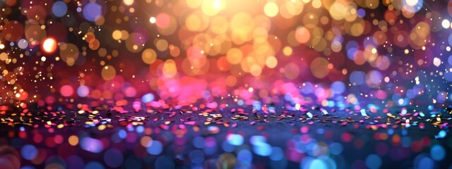Poster - A background filled with swirling lights and vibrant colors representing the joy and excitement of a birthday celebration.