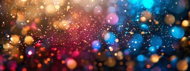 Poster - A background filled with swirling lights and vibrant colors representing the joy and excitement of a birthday celebration.