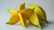 Yellow Star Fruit on White Background, yellow star fruit carambola or star apple ( starfruit ) on white background healthy star fruit food isolated ai generated 