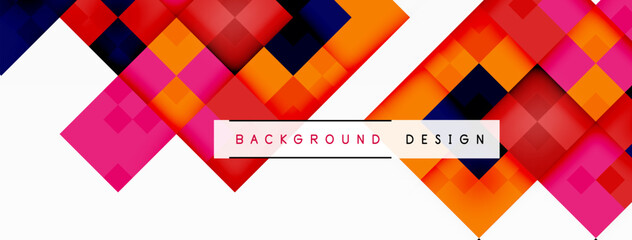 Poster - a colorful background design with squares on a white background High quality