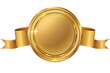 © Bi - Shiny gold seal with a ribbon, symbolizing achievement ,isolated on white background or transparent background, png clipart die-cut