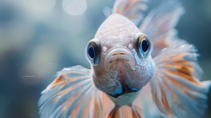 Poster - A close-up of a Betta fish's expressive eyes, capturing the intelligence and curiosity that make these creatures such captivating companions.