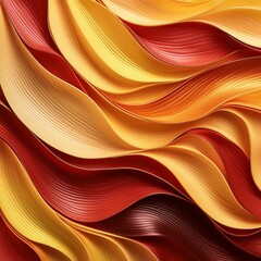 Wall Mural - An abstract of a massive fire, with dark yellow, red, and gold luxury lines overlapping in a mesmerizing color and movement, wallpaper, abstract background with waves