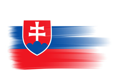 Wall Mural - slovakia flag element transparent design template, brush stroke flag of slovakia transparent design