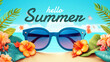 Colorful Summer background layout banners design. Horizontal poster, greeting card, header for website