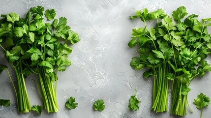 Parsley Leaves on White background. Fresh green vegan vitamin parsley isolated on white background ai generated 