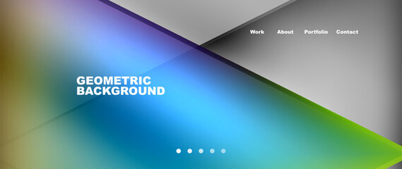 Poster - An electric blue geometric background featuring a blurred triangle image, inspired by technology and gadgets. Perfect for display devices and operating systems