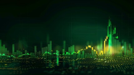 Aufkleber - Stock market or forex trading graph and candlestick chart suitable for financial investment concept. Economy trends background for business idea and all art work design. Abstract finance background.