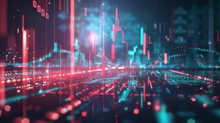 Aufkleber - Stock market or forex trading graph in futuristic concept suitable for financial investment or Economic trends business idea and all art work design. Abstract finance background