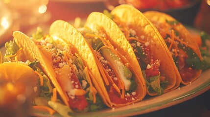 Wall Mural - A photo of delicious traditional Mexican food taco
