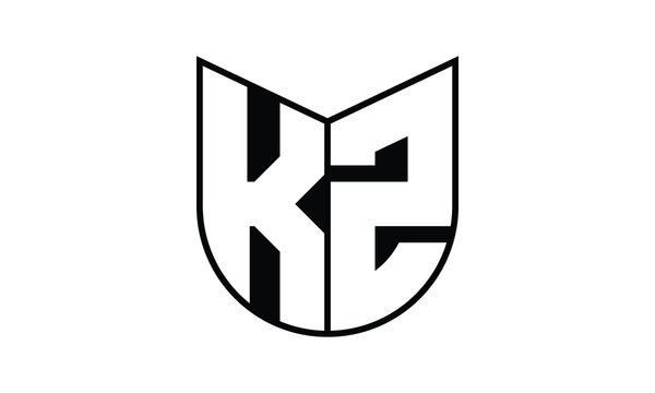 KZ initial letter bat icon gaming logo design vector template. batman logo, sports logo, monogram, polygon, war game, symbol, playing logo, abstract, fighting, typography, icon, minimal, wings, battle