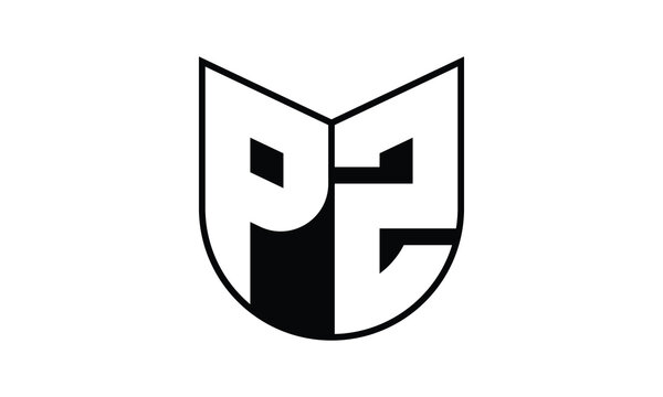 PZ initial letter bat icon gaming logo design vector template. batman logo, sports logo, monogram, polygon, war game, symbol, playing logo, abstract, fighting, typography, icon, minimal, wings, battle