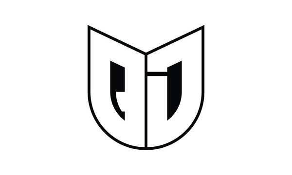 QD initial letter bat icon gaming logo design vector template. batman logo, sports logo, monogram, polygon, war game, symbol, playing logo, abstract, fighting, typography, icon, minimal, wings, battle