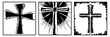 Religious cross. Christian Illustration for Graphic Design. Artistic brush strokes, ink stains. Generated by Ai