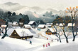 山村の冬の風景
