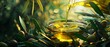 © ธนากร บัวพรหม - With meticulous detail, an illustration captures the moment of olive oil being poured into a glass bowl, surrounded by olives and leaves that add to the allure of the scene 8K , high-resolution, ultra