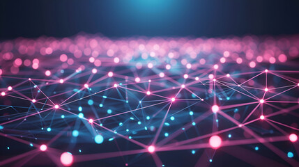 Poster - Background map of future communication technology concepts,3D_network_connections,Futuristic Illustration: A Technological Background of Creativity and Innovation


