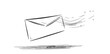 © Afaq - A simple line drawing of an envelope with flowing lines, representing fast and modern e sorrow mail. white background.