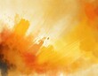 yellow orange background with texture and distressed vintage grunge and watercolor paint stains in elegant