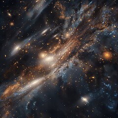 Wall Mural - High-resolution telescope image of a distant galaxy within the vast universe, showcasing intricate patterns of stars and light, ideal for educational content.
