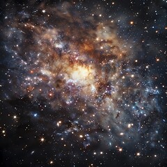 high-resolution telescope image of a distant galaxy within the vast universe, showcasing intricate p
