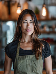 Wall Mural - Young businesswoman portrait at her small business shop.