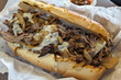 Delicious Philly Cheesesteak Platter Close-Up, Culinary World Tour, Food and Street Food