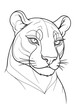Vector illustration animals Panther coloring page ai generated