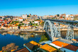 Porto, Portugal. Panoramic view of the old town and bridge Ponte Luis I over Douro river