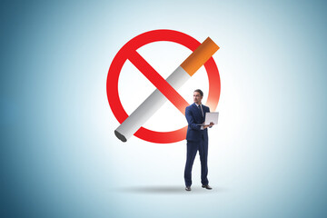 Wall Mural - Anti smoking concept with antismoking logo