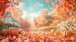 autumn wallpaper background with tree and dry leaves