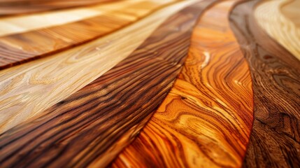 Canvas Print - Warm hues of polished wood undulate in a mesmerizing pattern