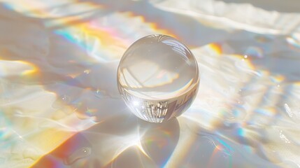 Wall Mural -   A tight shot of a glass item on a table, bathed in ample light cascading from above