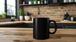 handle black mug mockup, 3d render,
