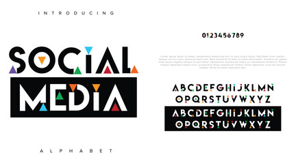 Wall Mural - Social media simple urban alphabet minimal modern urban fonts for logo design typography
