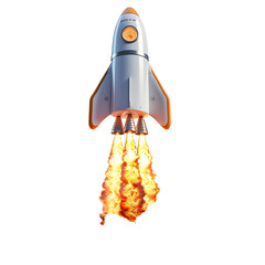 Wall Mural - rocket launch on isolated transparent background