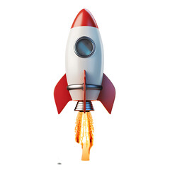 Wall Mural - rocket launch on isolated transparent background