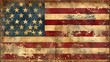 © LuvTK - A rustic, vintage-style USA flag with a grunge texture, embodying the enduring American spirit in a weathered and distressed design.