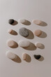 Square made of pebble stones on white background with warm white light